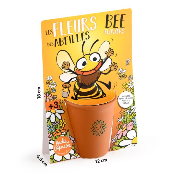 Radis et Capucine - Kit de jardinage enfant - Fleurs Mellifères - face recto